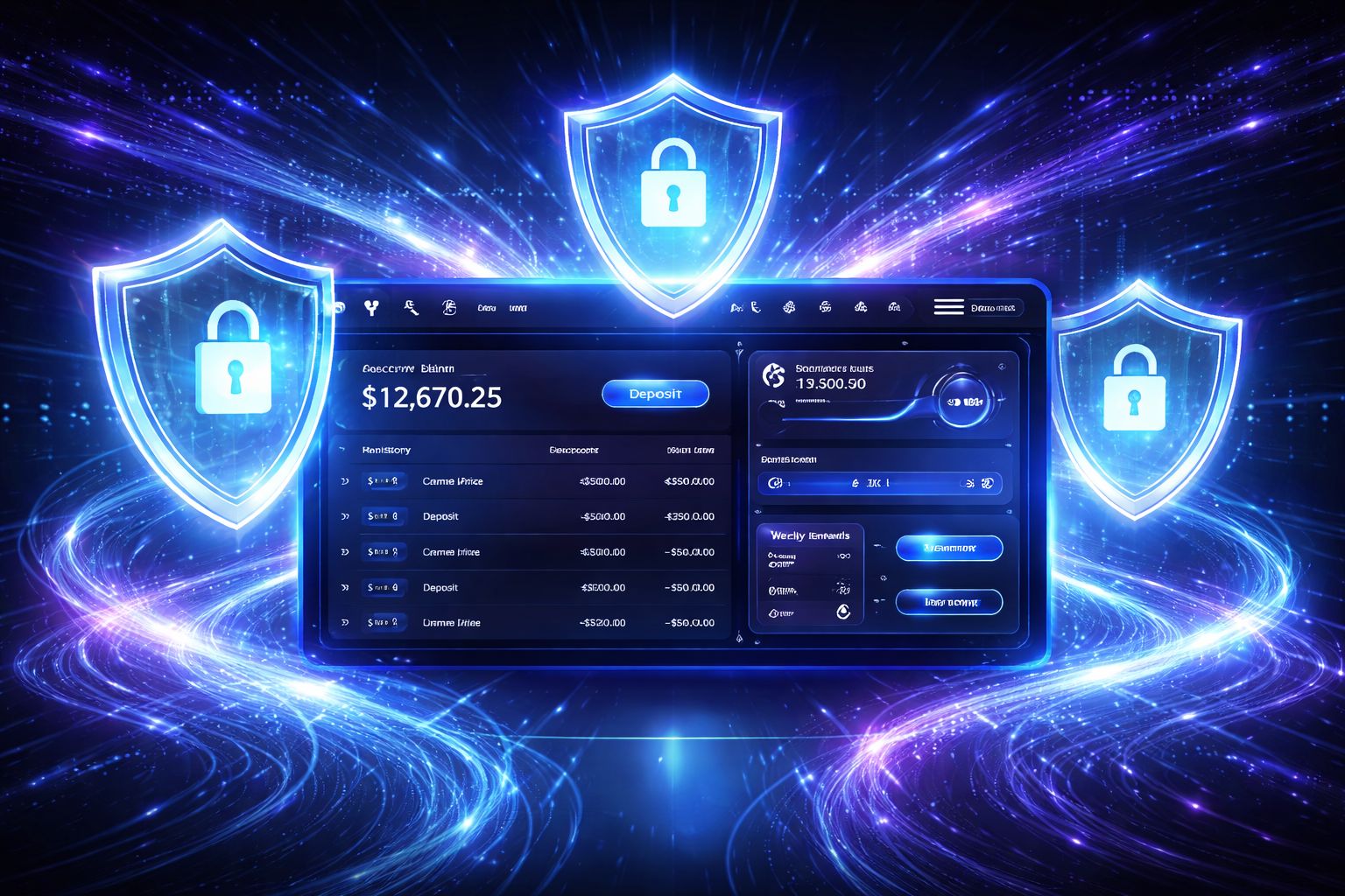 Player managing their secure GolryBD account dashboard and banking tools on a modern computer setup